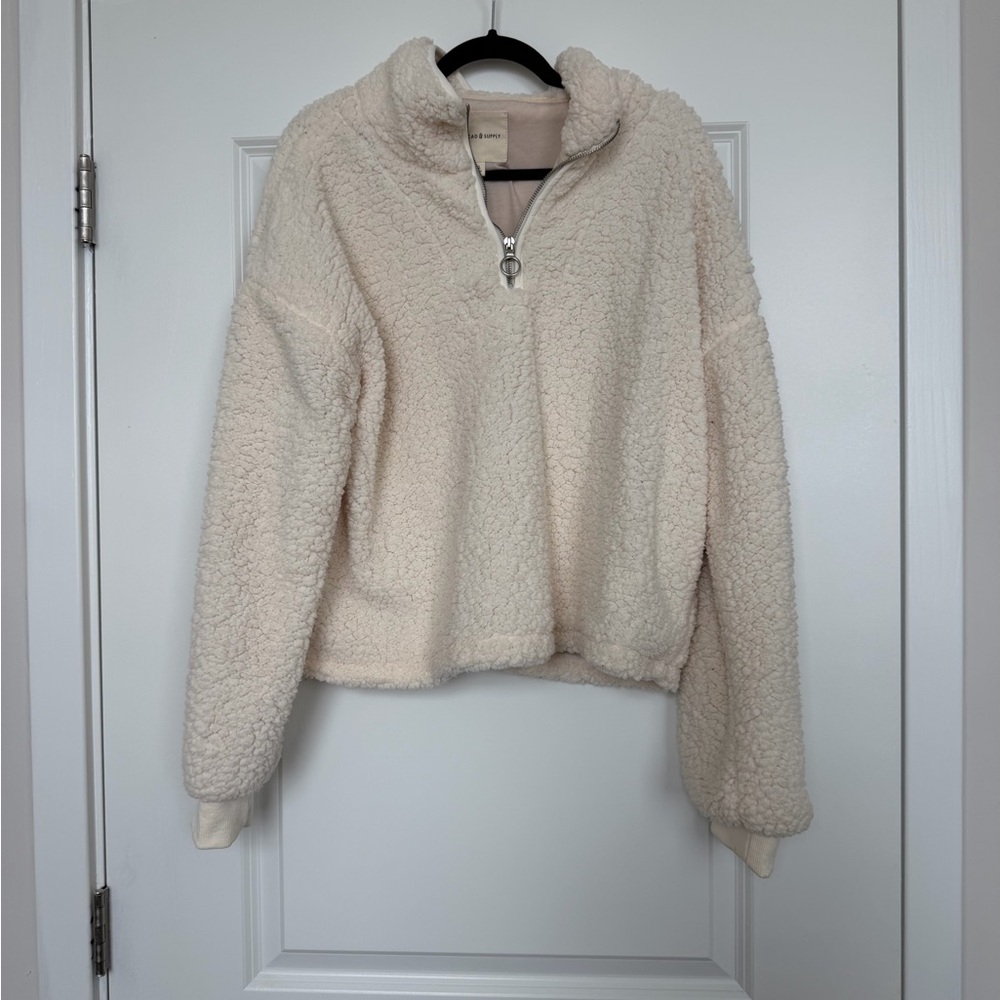 Thread & Supply Cozy Cream Quarter Zip Jacket